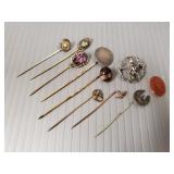 Group Victorian, etc. jewelry incl stick pins,