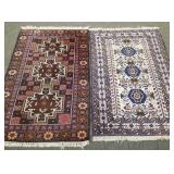 2 handtied oriental rugs approx 3