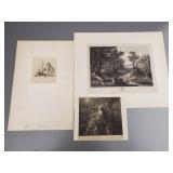 3 antique engravings/ prints etc. incl Hogarth,