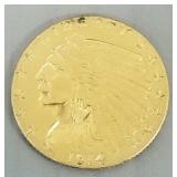 1914 $2 1/2 U.S. Indian gold coin- 4.2g