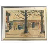 Signed Delcasse watercolor painting with