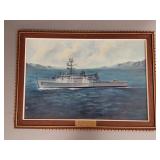 R. San Pedro Jr. signed U.S.S. Duluth painting on