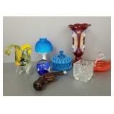 Group vintage glassware incl Westmoreland fairy