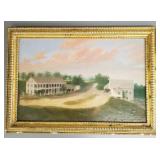 Antique oil painting on board in gilt frame-