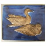 Denmark signed pottery duck motif plaque-