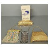 4 Whiting & Davis, etc. mesh bags- 1 with box