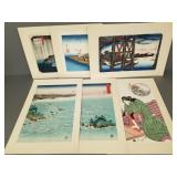 6 Hiroshige woodblock prints- Shueisha edition-