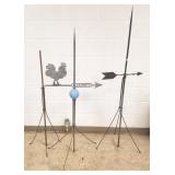 3 lightning rods- 2 with arrows (as seen)