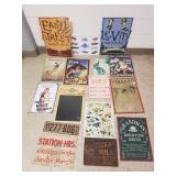 14 metal, etc signs- some vintage