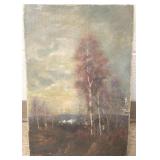 Unframed signed oil on canvas- landscape