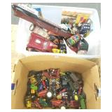 Group vintage cars & toys, etc in 2 boxes