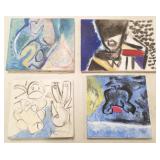 4 John Beauchamp oils on canvas- "Bear", etc.