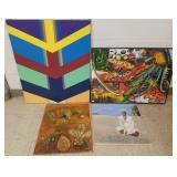 4 signed oils on canvas