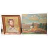 1 framed & 1 unframed oils on canvas