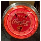 20" diameter replica neon Coca-Cola clock