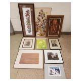 9 assorted artworks- some original, pencil