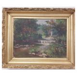 Ornately framed signed 1915 oil on canvas-