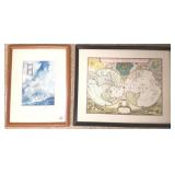 2 framed nautical prints