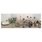 Large group oil lamps, shades, etc