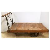 Antique wood & iron baggage cart 24"x 53"