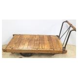 Antique wood & iron baggage cart 24"x 53"