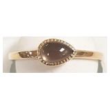 18k gold ring set with cabochon stone