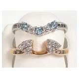 Two 10k rings set with diamonds, etc