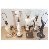8 assorted table lamps