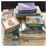 Group of models in boxes- buildings, etc.