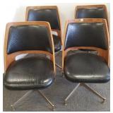 4 vintage Walnut Brody swivel chairs