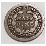 1853 U.S. 1/2 dime (as seen)