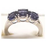 10K gold ring set with iolite