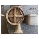 Antique ice crusher & lunch pail