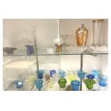 Group of glassware including cut, hat toothpick