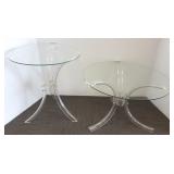 2 acrylic glass top modern tables