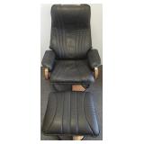 Vintage modern recliner & ottoman