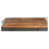 Mid-century wood slat bench/ table