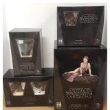 4 Star Wars figures in boxes