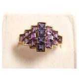 10k ring set with amethyst & iolite sz. 7