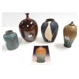 4 pieces of signed studio pottery including Justin