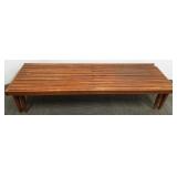 Mid century adjustable wood slat bench