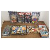 Group superhero figures, etc MIB