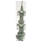 2-piece carved Oriental tone censer- 34"