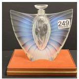 Signed Lalique opalescent perfume bottle with