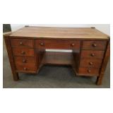 Gustav Stickley 9-drawer mission oak office desk