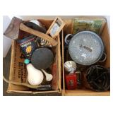 Advertising crate- tins, tools, etc