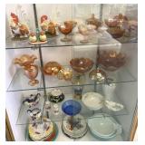 Group of hand painted china, Pyrex bowls, etc