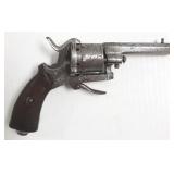 Engraved folding trigger pinfire revolver- 8 mm-