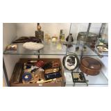 Group including jewelry box, perfumes, small