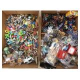 Group of small action figures, etc. including